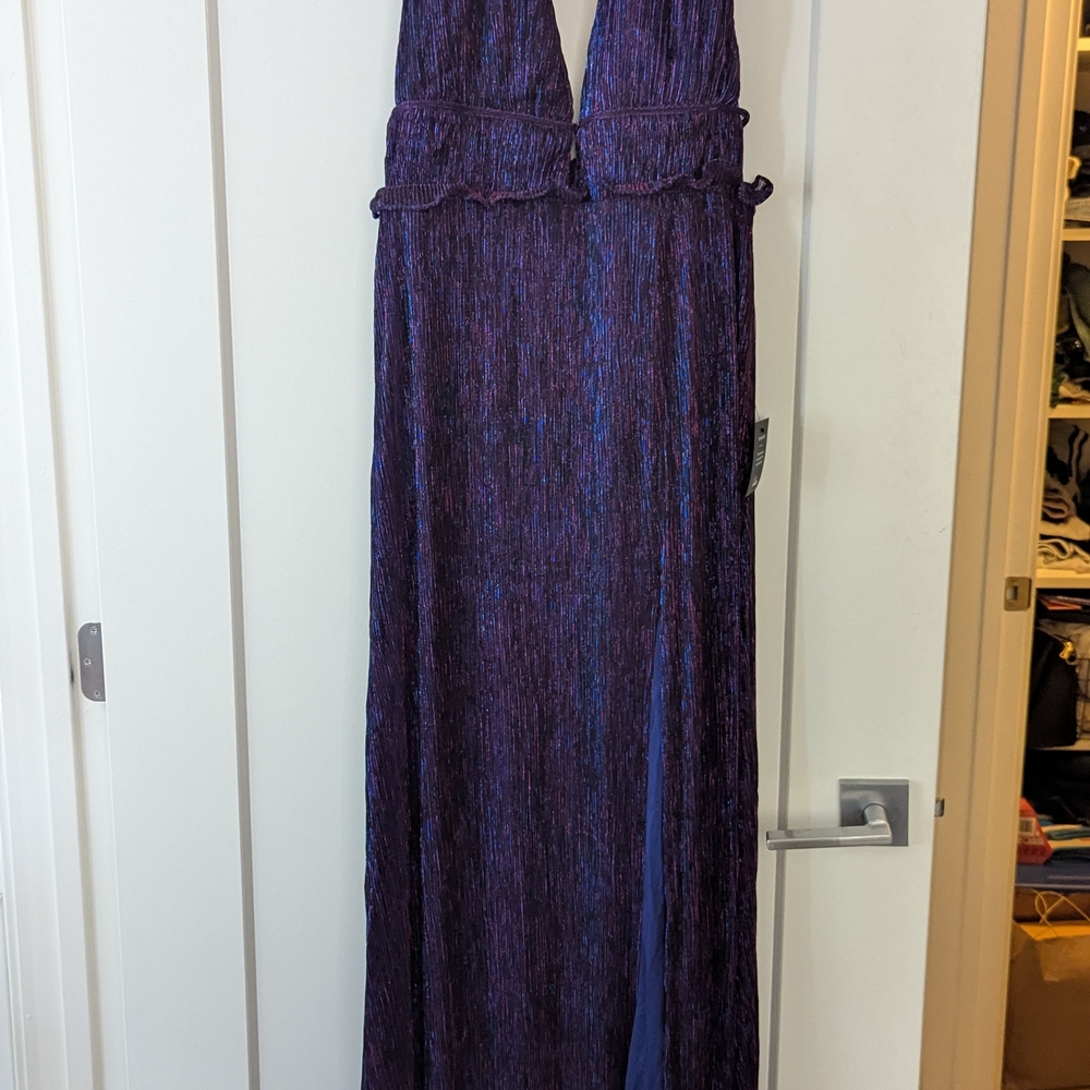 Elegant Purple Halter Maxi Dress